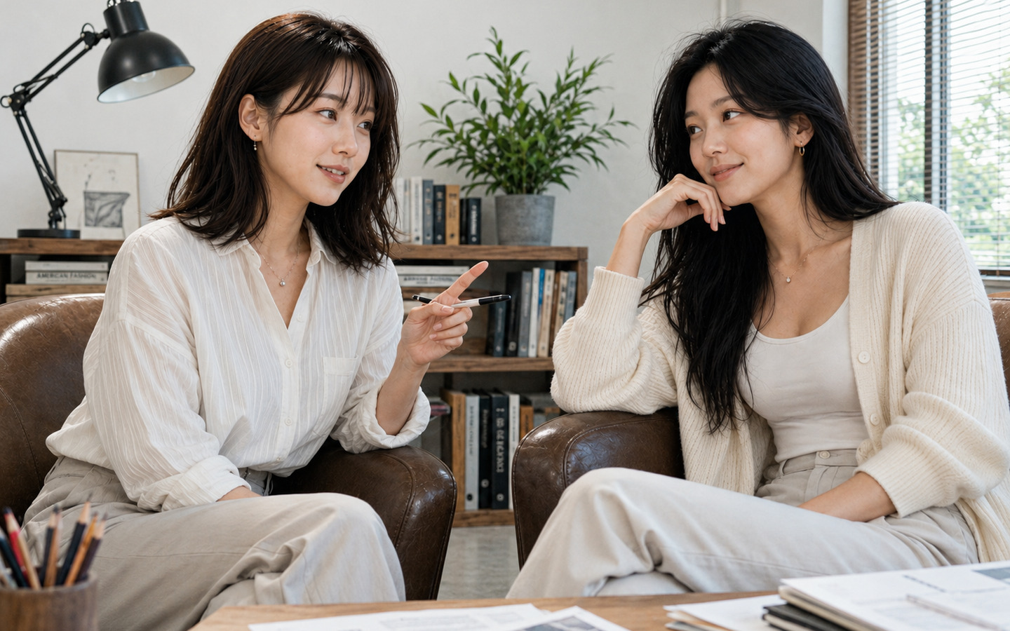 Akiko et Min-Ah en discussion dans l’atelier FRED