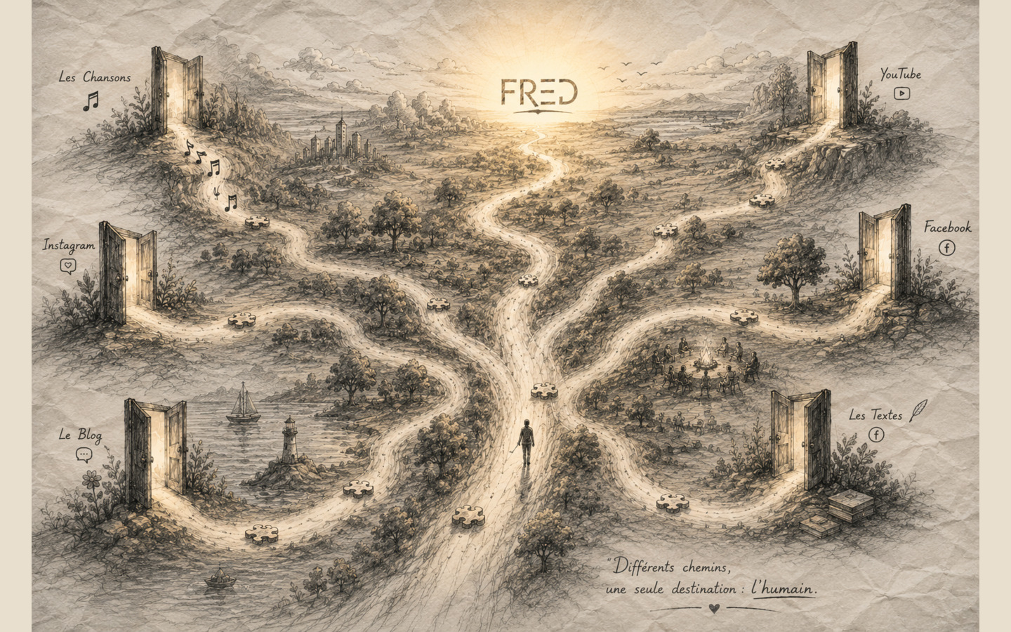 FRED — différents chemins entre chansons, textes, images, blog et réseaux