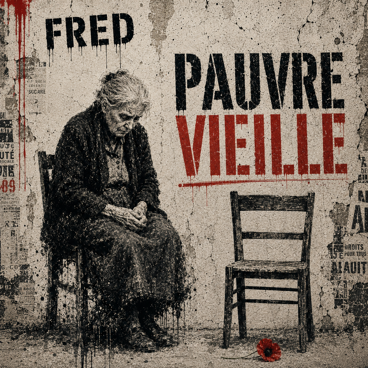 Pochette de « Pauvre vieille » — FRED, univers Le Pavé